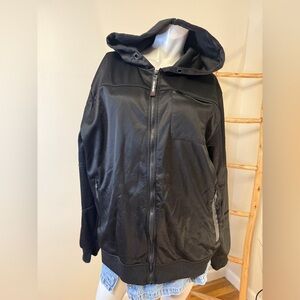 Akademiks Mens Black Sherpa Lined Hooded Jacket Size XLarge